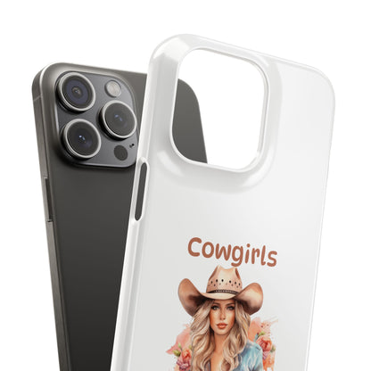 Cowgirls Phone Case — "Real Cowgirls Ride by Faith Not by Sight" Christian Western iPhone Snap Case