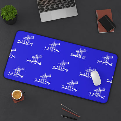 John 3:16 Christian Cross Desk Mat