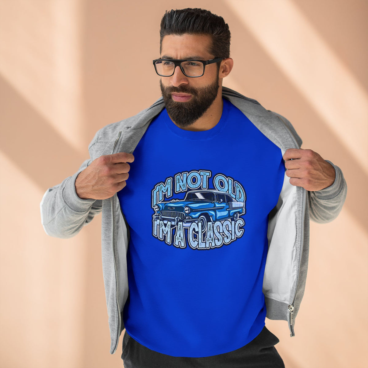 Vintage Car Sweatshirt – "I'm Not Old, I'm Classic" Retro Classic Car Crewneck