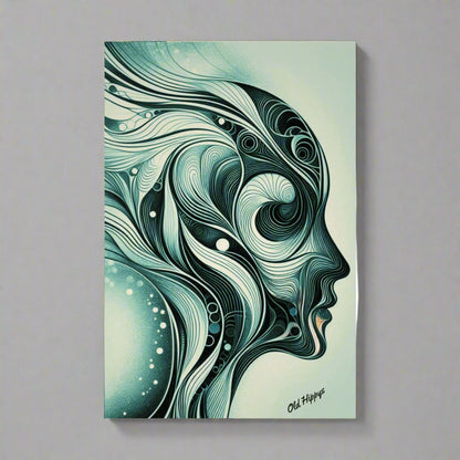 Abstract Silhouette in Green Matte Poster