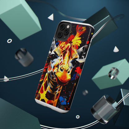 Funky Giraffe Art Impact-Resistant Phone Case —