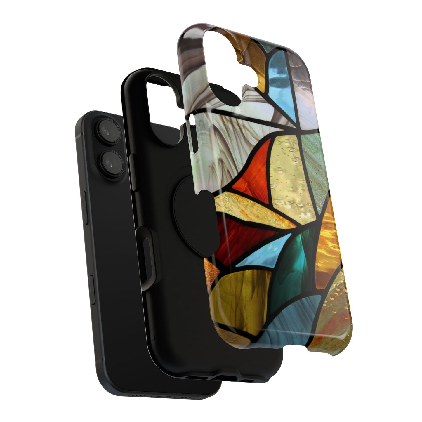 Stained Glass Impact Phone Case — Colorful Mosaic Protective Cover