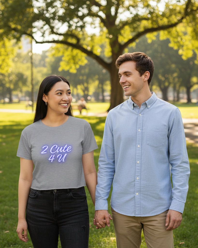 Sassy & Sweet Crop Top – “2 Cute 4 U” Tee