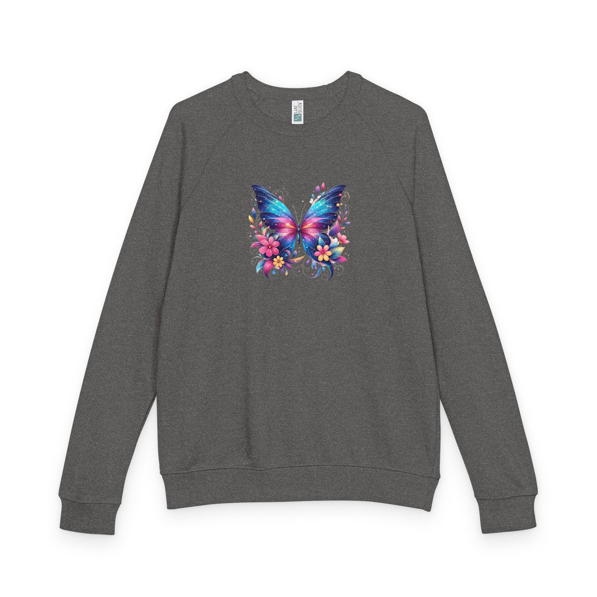 Butterfly Floral Crewneck Sweatshirt – Colorful Wings Graphic
