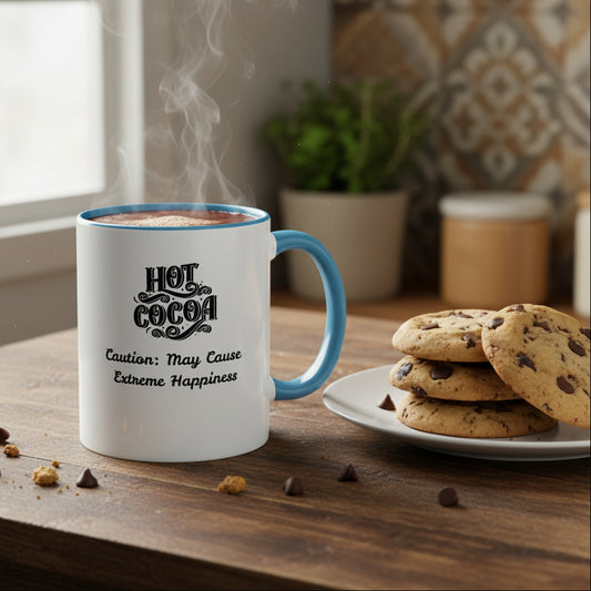 Funny Accent Hot Cocoa Mug - Caution: May Cause Extreme Happiness