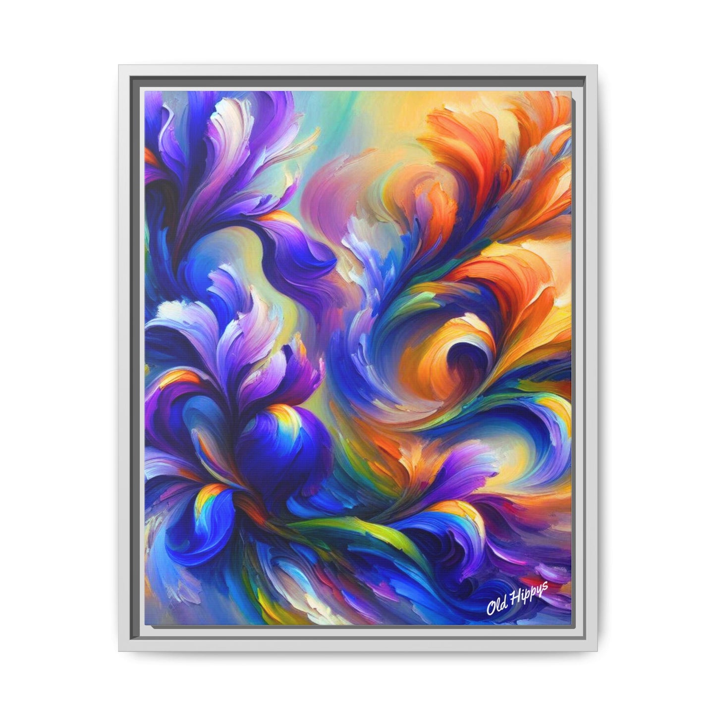 Iris Symphony #1 Wood Framed Matte Canvas