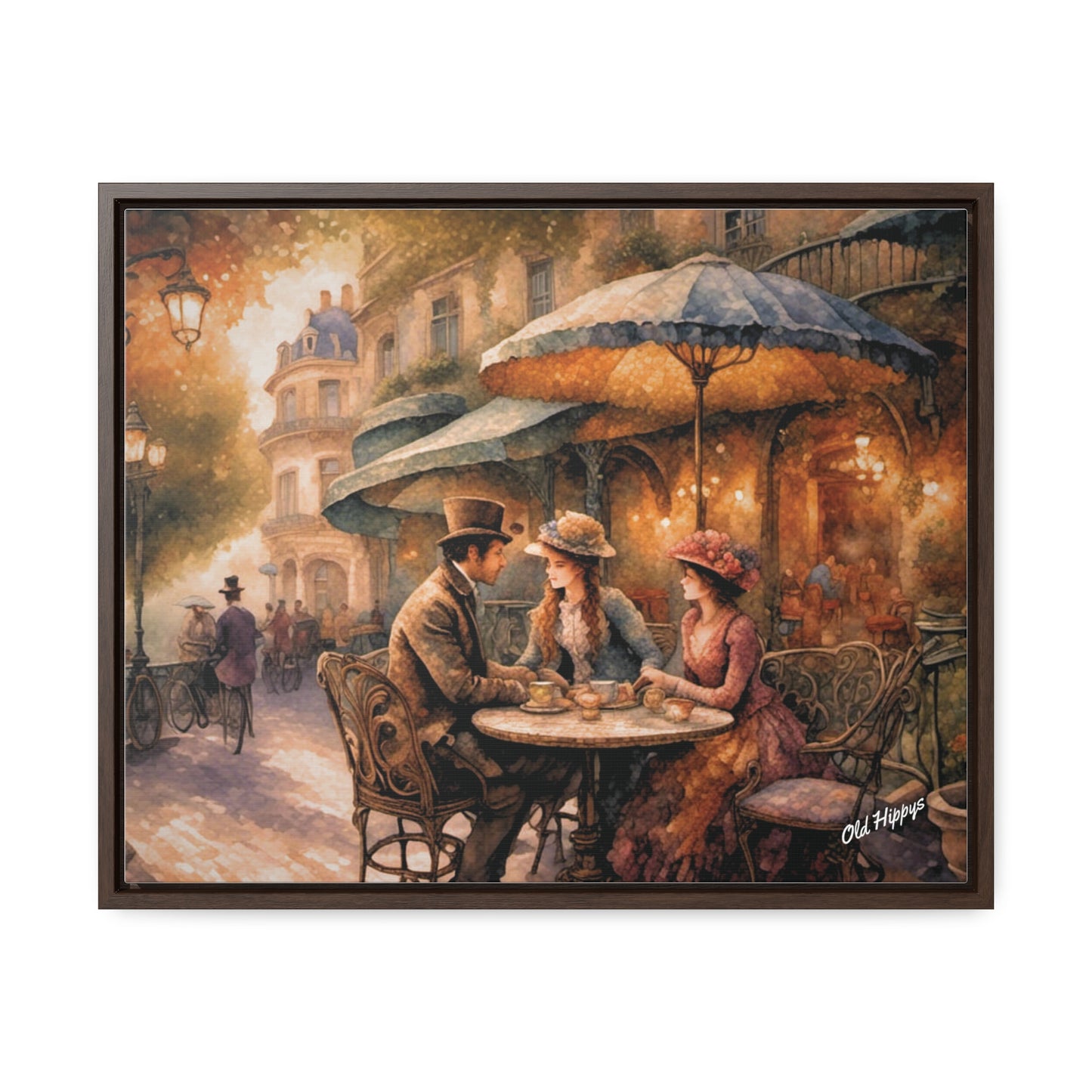 Paris Cafe Framed Canvas Wrap