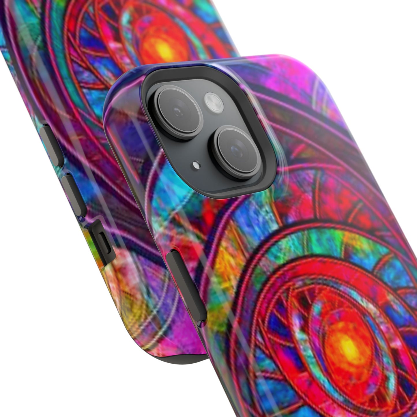 Protective Phone Case — Vibrant Abstract Mandala Impact-Resistant Design
