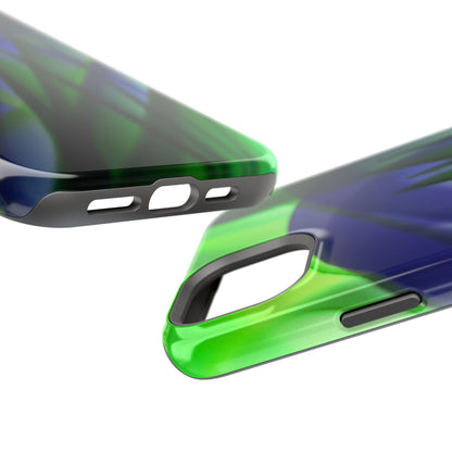 — Green Blue Abstract Wave Design Impact-Resistant Phone Case