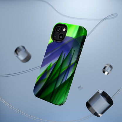 — Green Blue Abstract Wave Design Impact-Resistant Phone Case