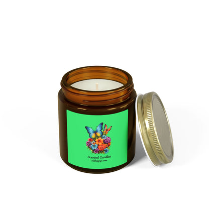 Scented Candle — Coconut Apricot Wax (4oz & 9oz) with Floral Butterfly Label