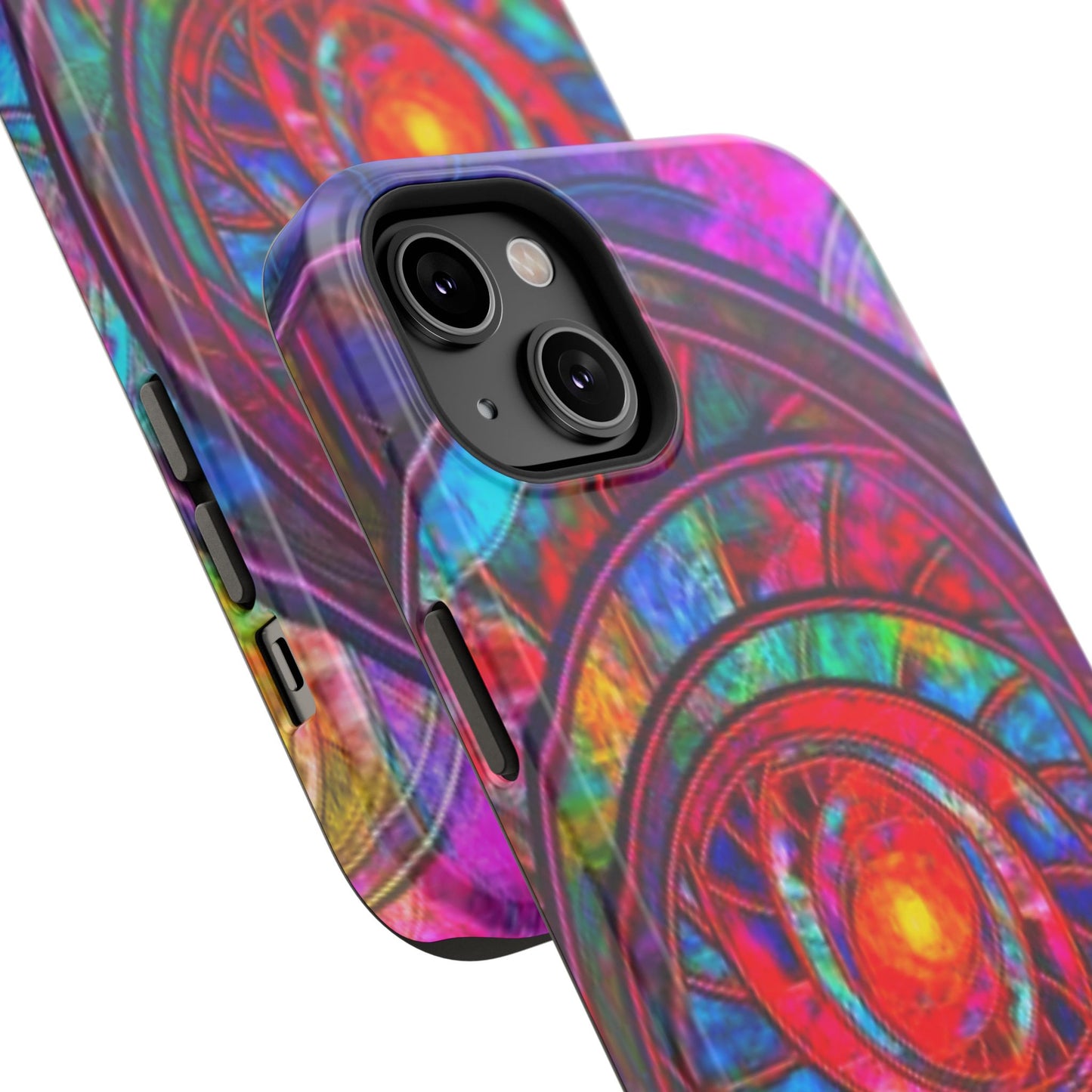 Protective Phone Case — Vibrant Abstract Mandala Impact-Resistant Design