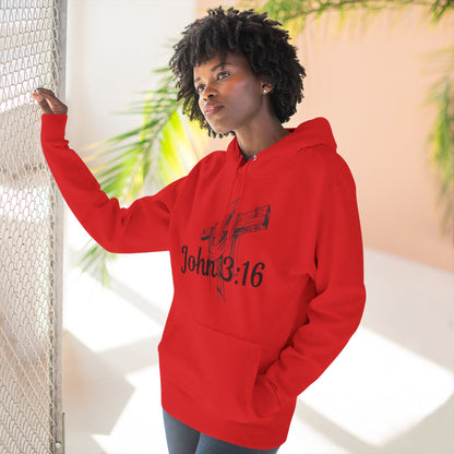 John 3:16 Cross Hoodie - Christian Faith Pullover