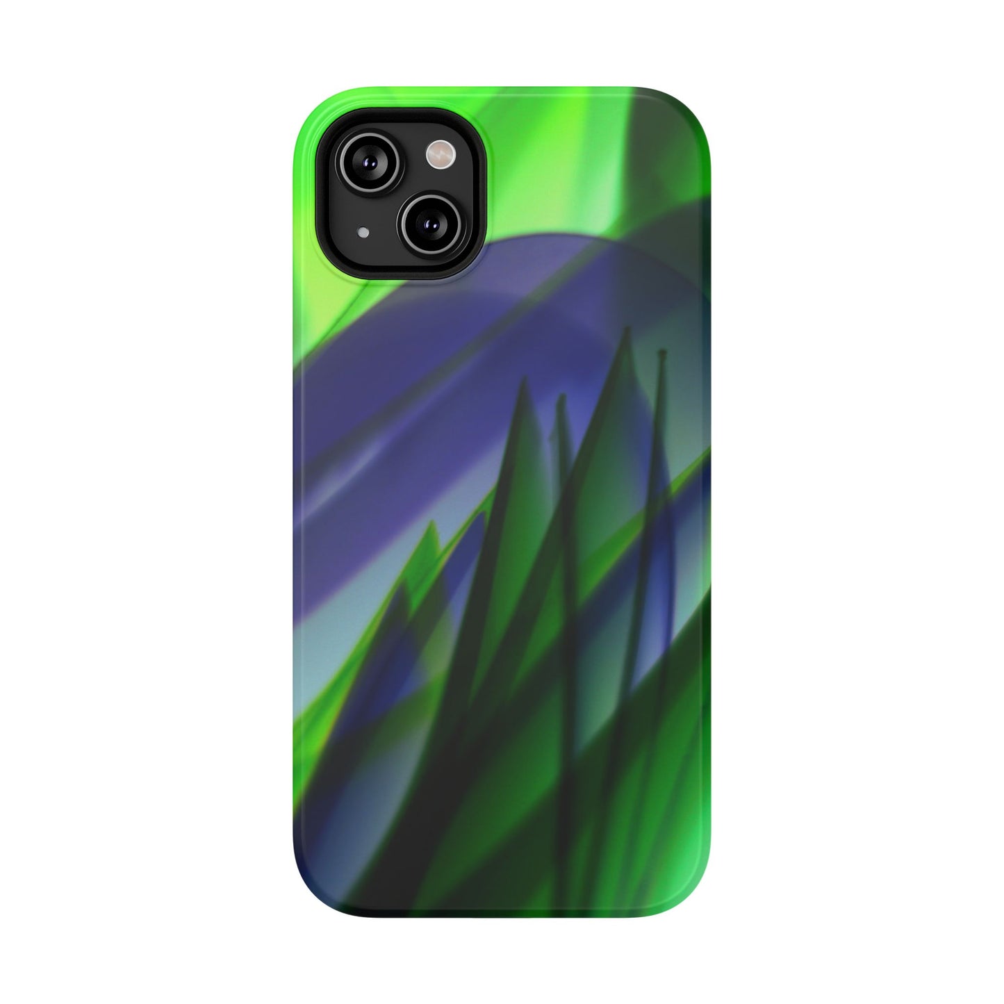 — Green Blue Abstract Wave Design Impact-Resistant Phone Case