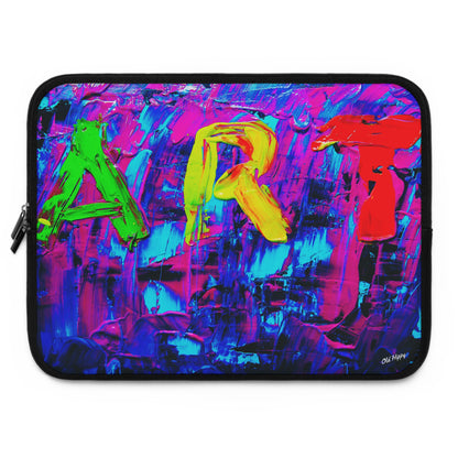 Abstract 'ART' Neon Paint Laptop Sleeve — Colorful Protective Sleeve for Artists & Creatives