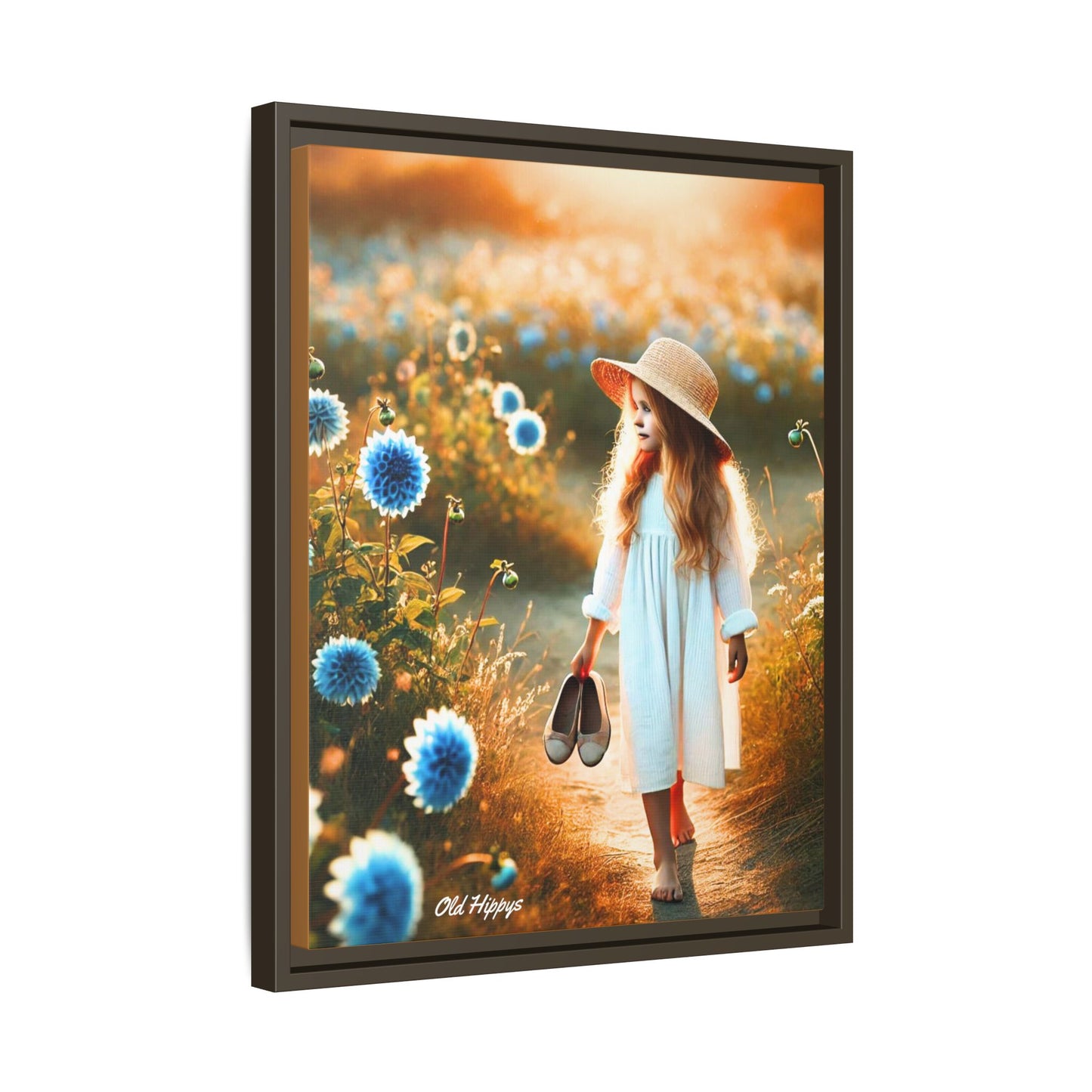 A Girl and Her Thoughts Wood Framed Canvas