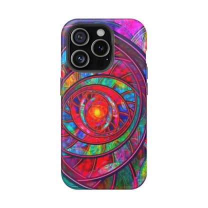 Protective Phone Case — Vibrant Abstract Mandala Impact-Resistant Design