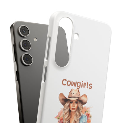 Cowgirls Phone Case — "Real Cowgirls Ride by Faith Not by Sight" Christian Western iPhone Snap Case