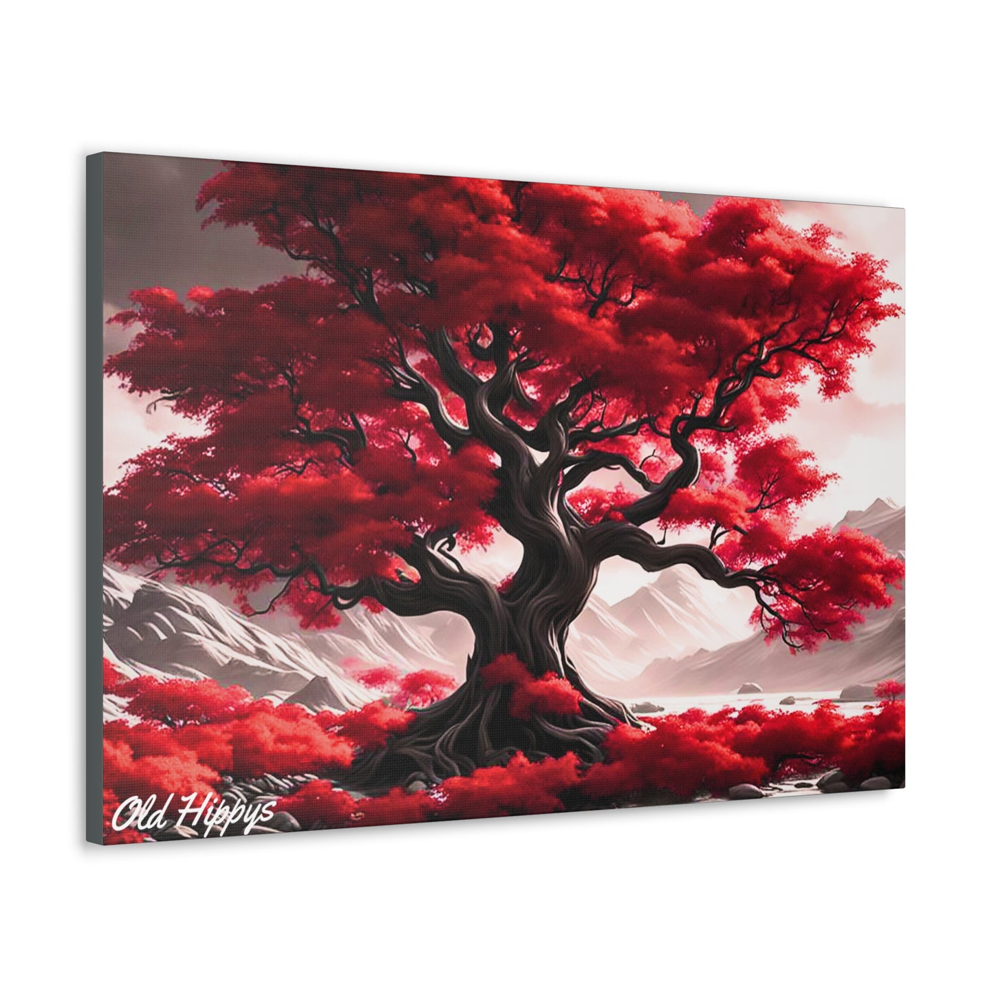 Flaming Red Tree Canvas Gallery Wrap