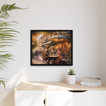 Paris Cafe Framed Canvas Wrap