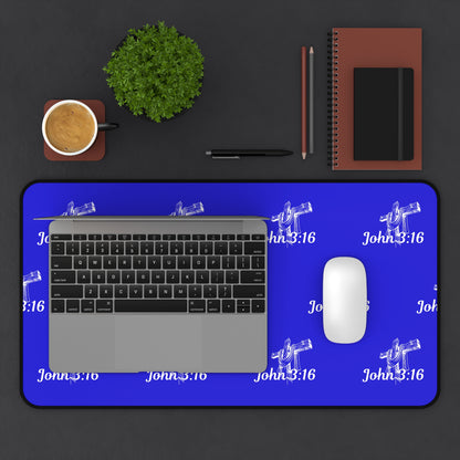 John 3:16 Christian Cross Desk Mat