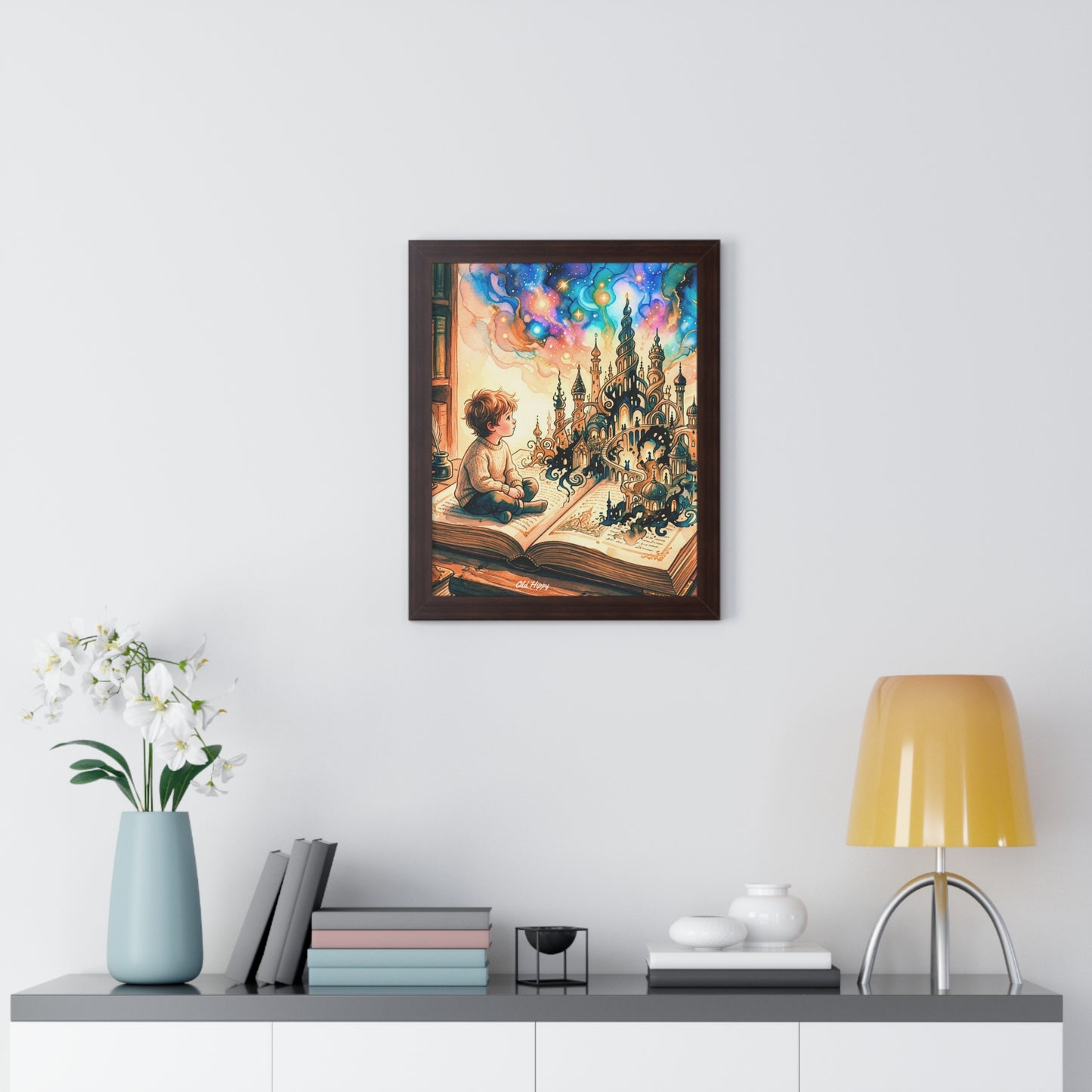 Where Words Become Worlds Wood Framed Art Print