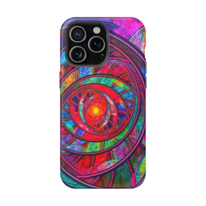 Protective Phone Case — Vibrant Abstract Mandala Impact-Resistant Design