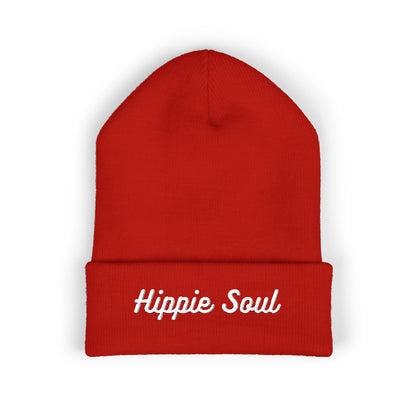 Hippie Soul Embroidered Beanie — Classic Cuffed Knit Hat