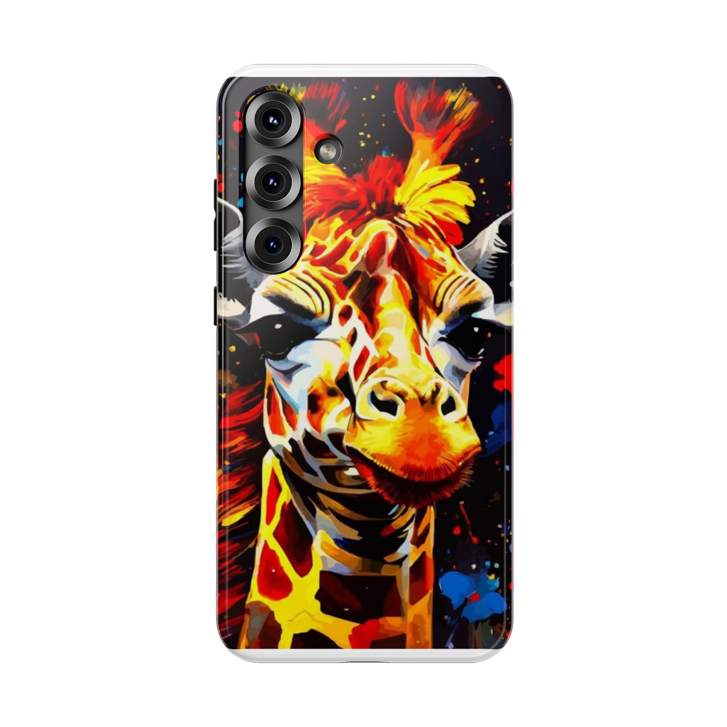 Funky Giraffe Art Impact-Resistant Phone Case —