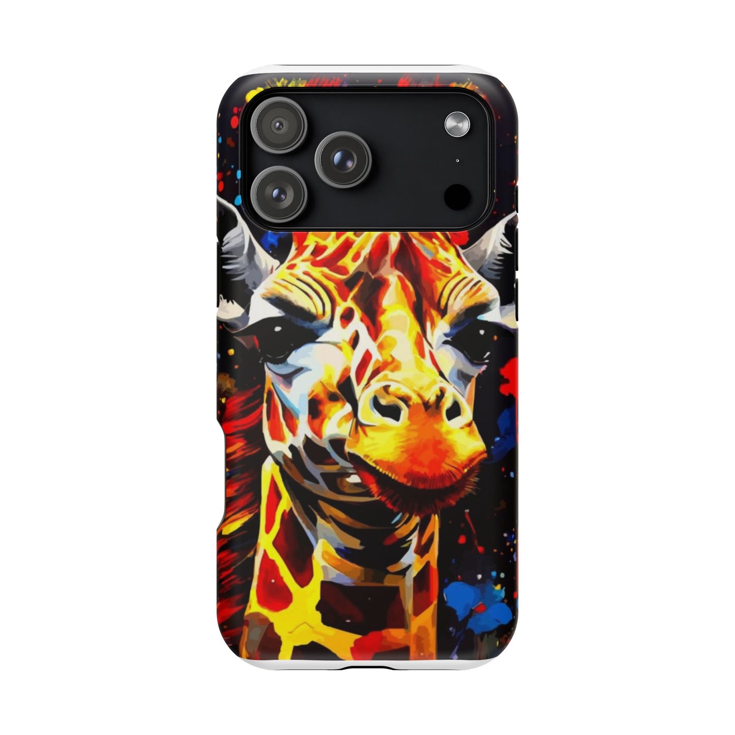 Funky Giraffe Art Impact-Resistant Phone Case —