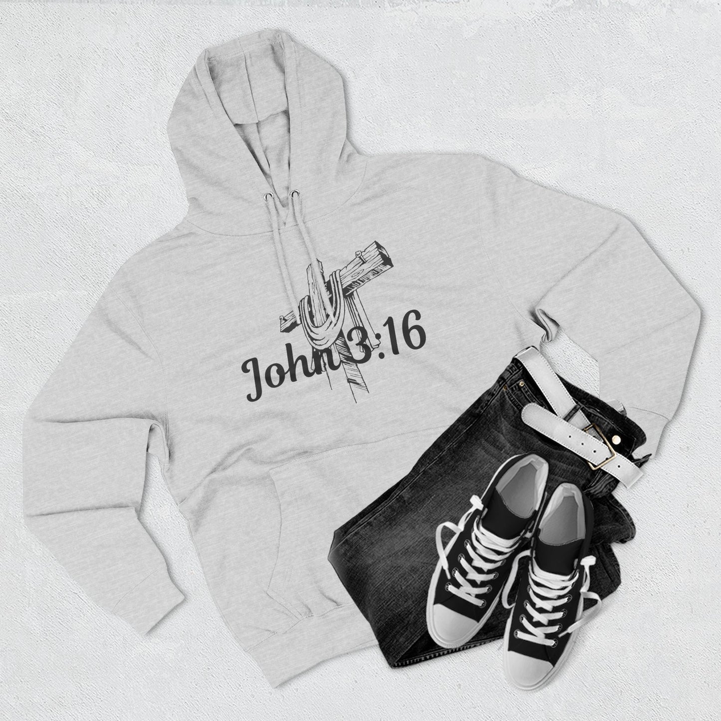 John 3:16 Cross Hoodie - Christian Faith Pullover