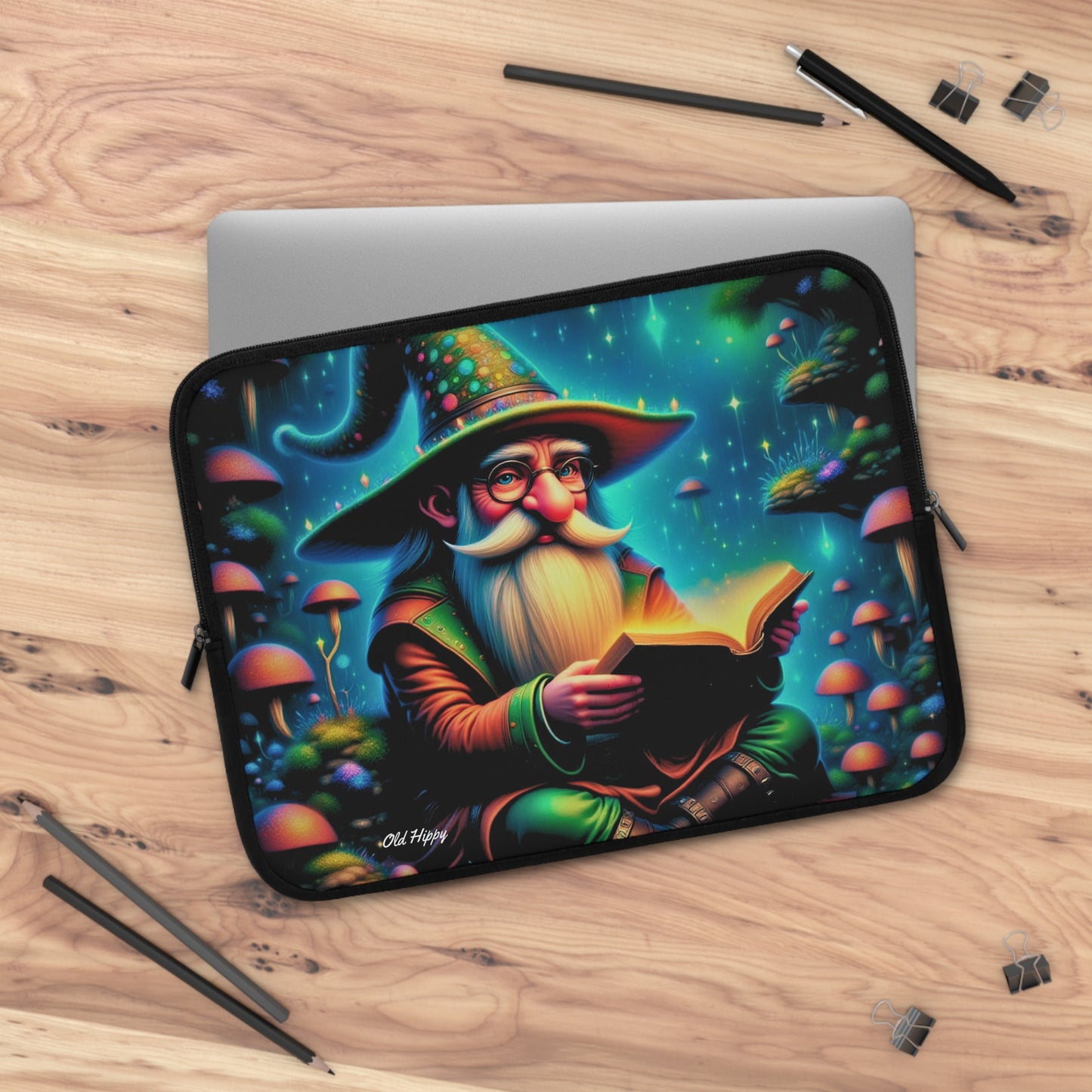 Whimsical Wizard Laptop Sleeve — Magical Mushroom Fantasy Sleeve