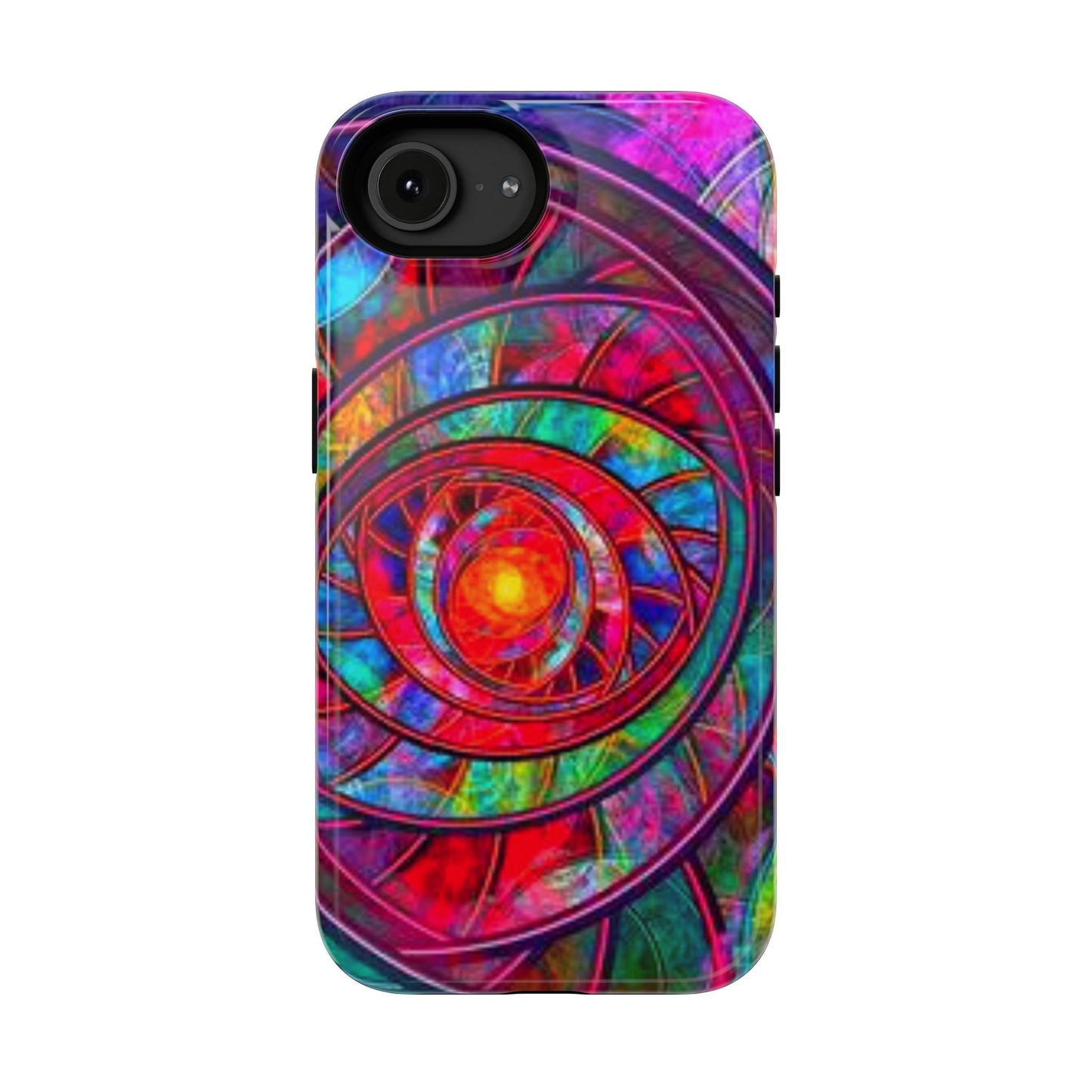 Protective Phone Case — Vibrant Abstract Mandala Impact-Resistant Design