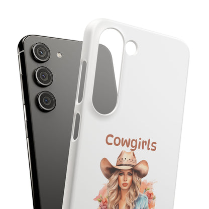 Cowgirls Phone Case — "Real Cowgirls Ride by Faith Not by Sight" Christian Western iPhone Snap Case