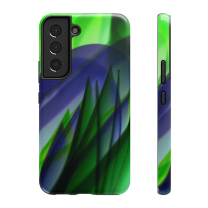 — Green Blue Abstract Wave Design Impact-Resistant Phone Case