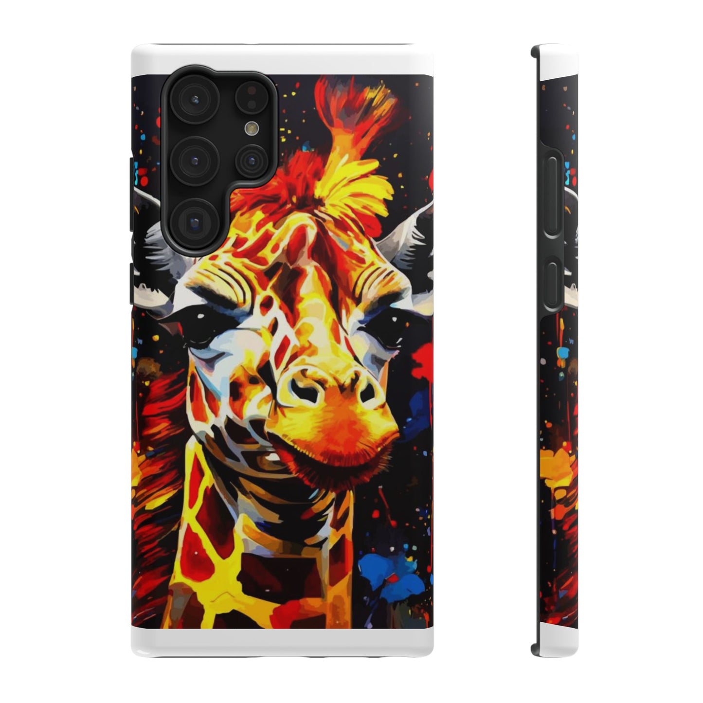 Funky Giraffe Art Impact-Resistant Phone Case —