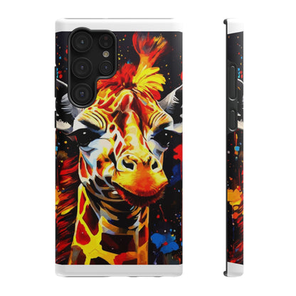 Funky Giraffe Art Impact-Resistant Phone Case —