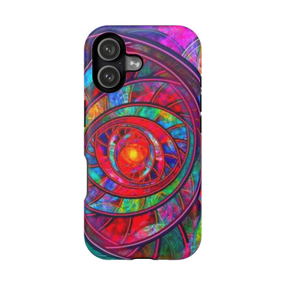Protective Phone Case — Vibrant Abstract Mandala Impact-Resistant Design