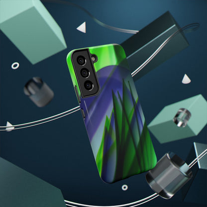 — Green Blue Abstract Wave Design Impact-Resistant Phone Case