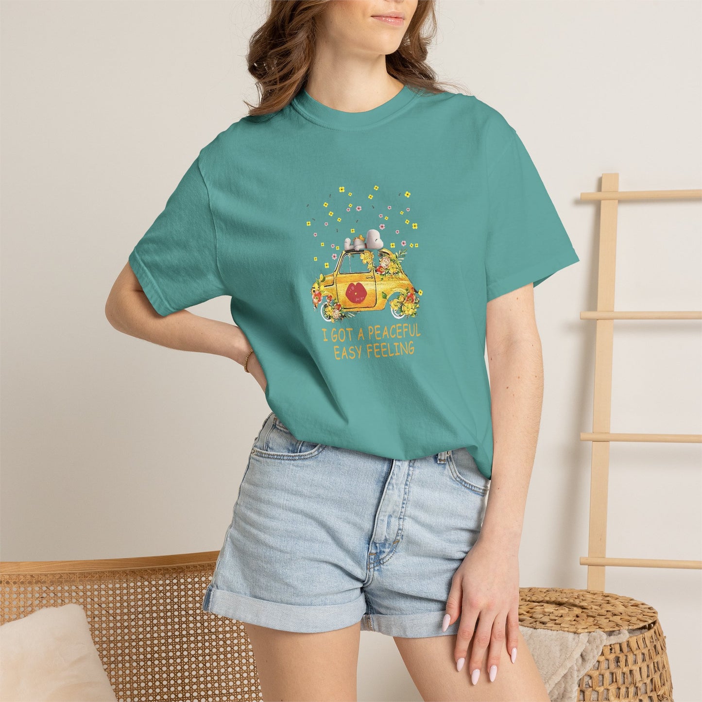 Snoopy 'Peaceful Easy Feeling' T-Shirt — VW Beetle Retro Lyrics Tee