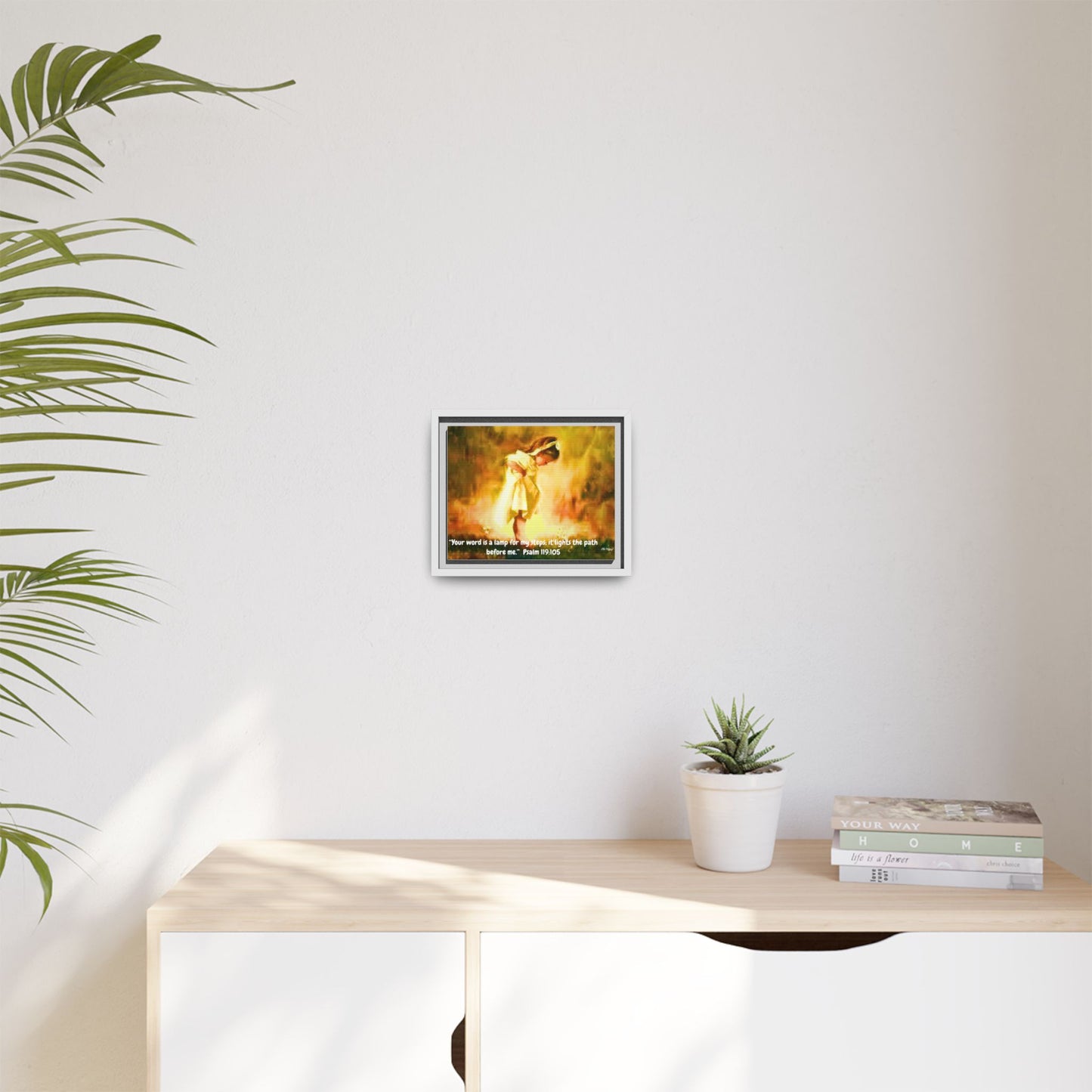 Guided by the Light of the Word of God Wood Framed Canvas