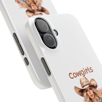 Cowgirls Phone Case — "Real Cowgirls Ride by Faith Not by Sight" Christian Western iPhone Snap Case