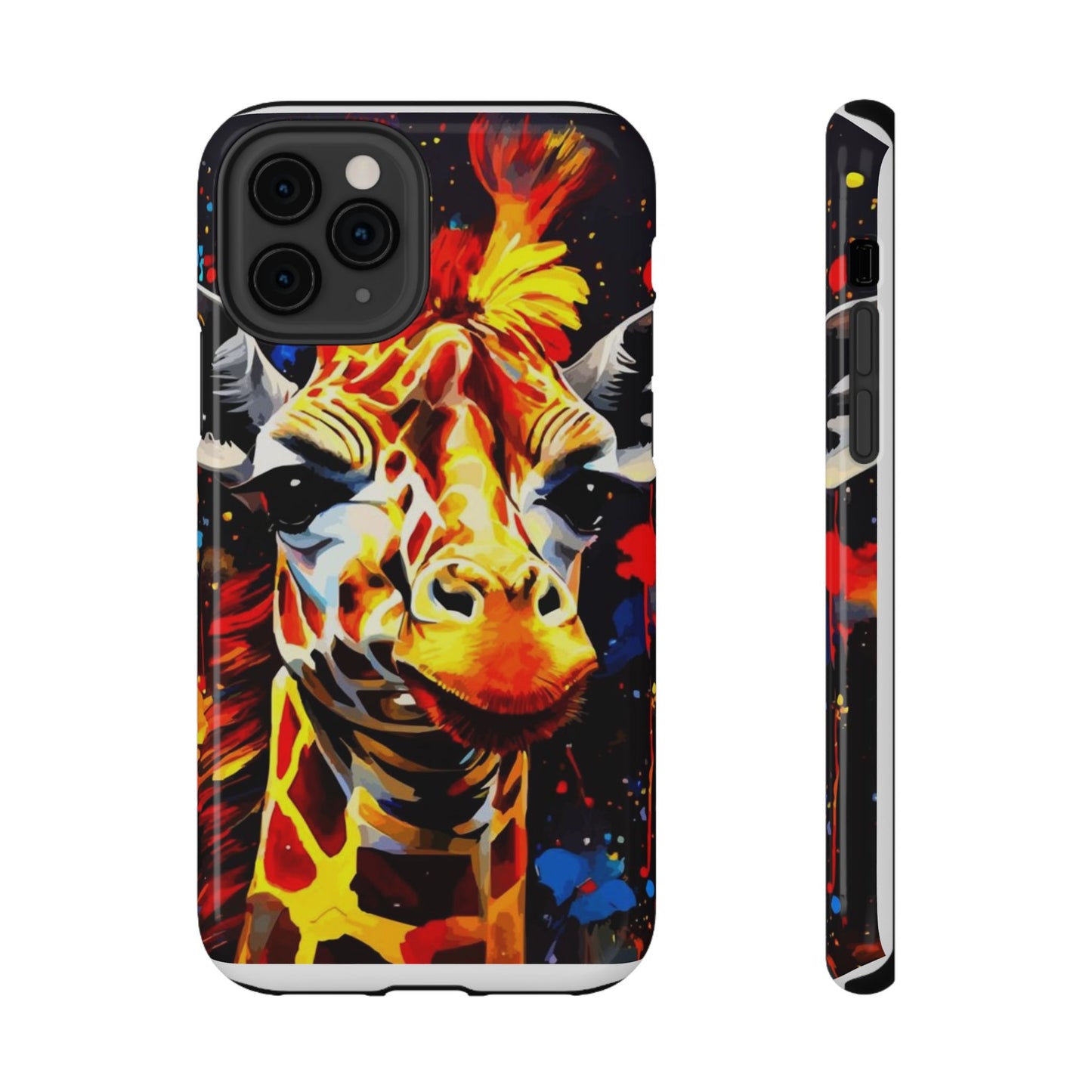 Funky Giraffe Art Impact-Resistant Phone Case —