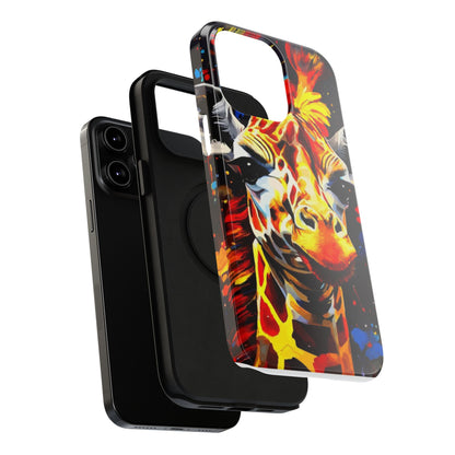 Funky Giraffe Art Impact-Resistant Phone Case —