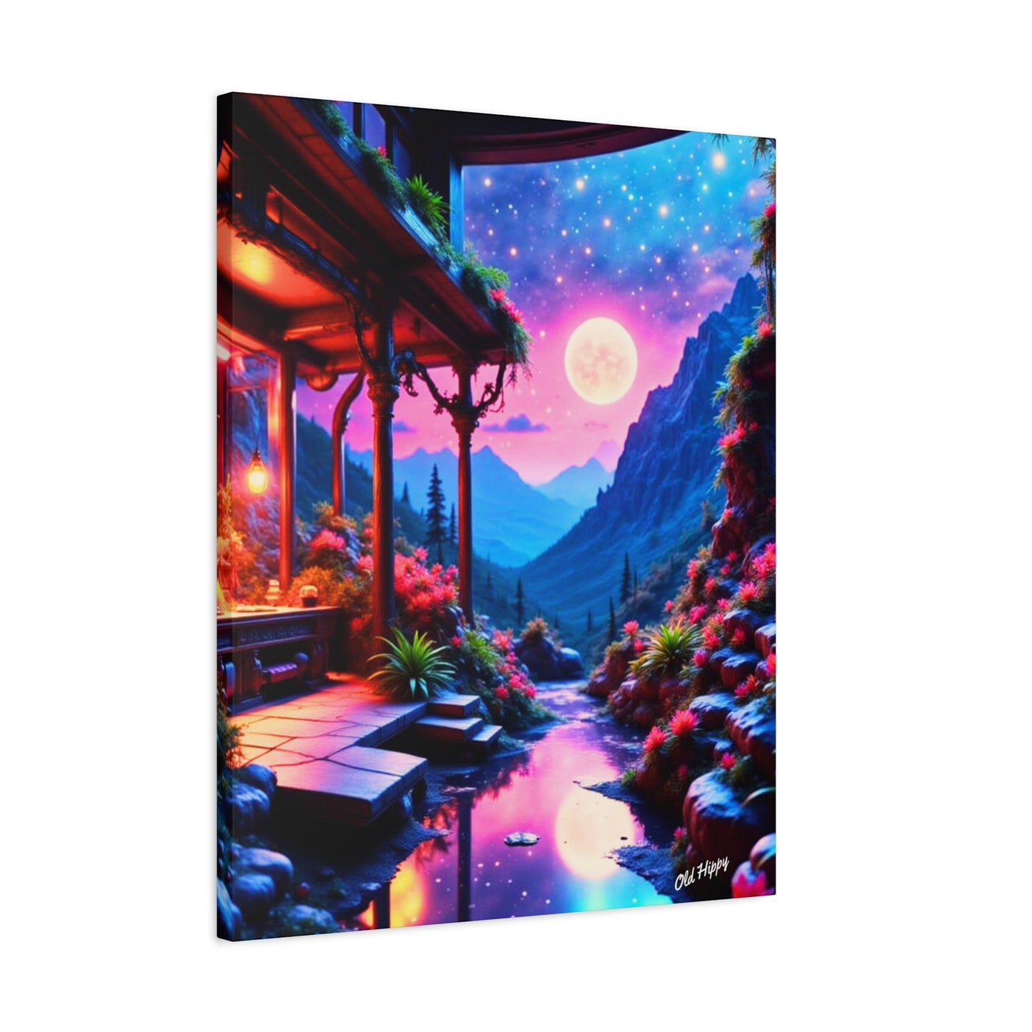 "Moonlit Sanctuary" – AI-Generated Canvas Art by Old Hippy