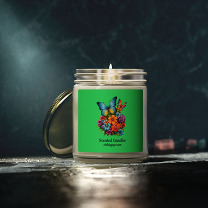 Scented Candle — Coconut Apricot Wax (4oz & 9oz) with Floral Butterfly Label