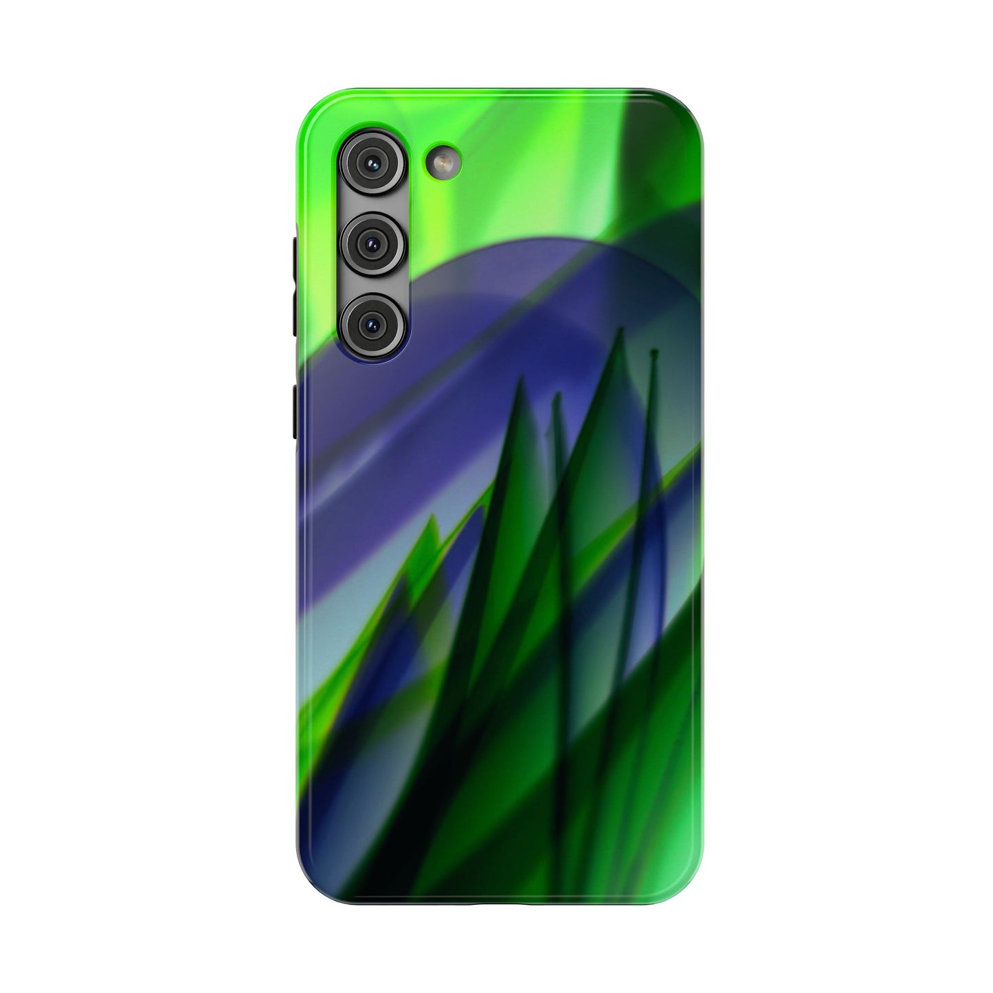 — Green Blue Abstract Wave Design Impact-Resistant Phone Case