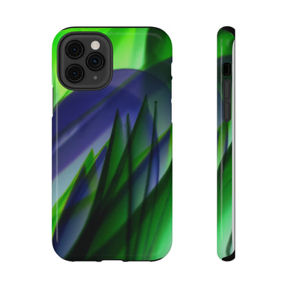 — Green Blue Abstract Wave Design Impact-Resistant Phone Case
