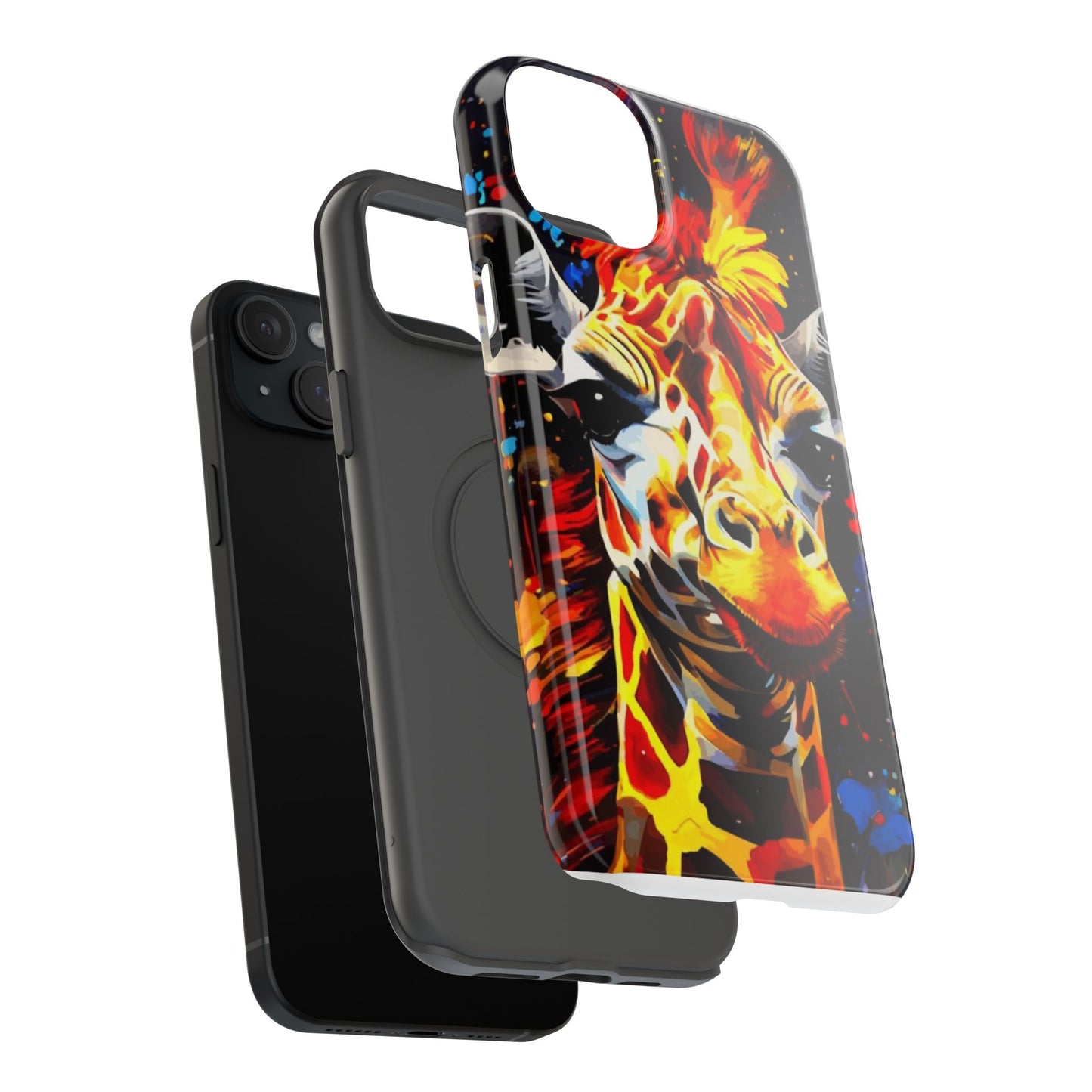 Funky Giraffe Art Impact-Resistant Phone Case —