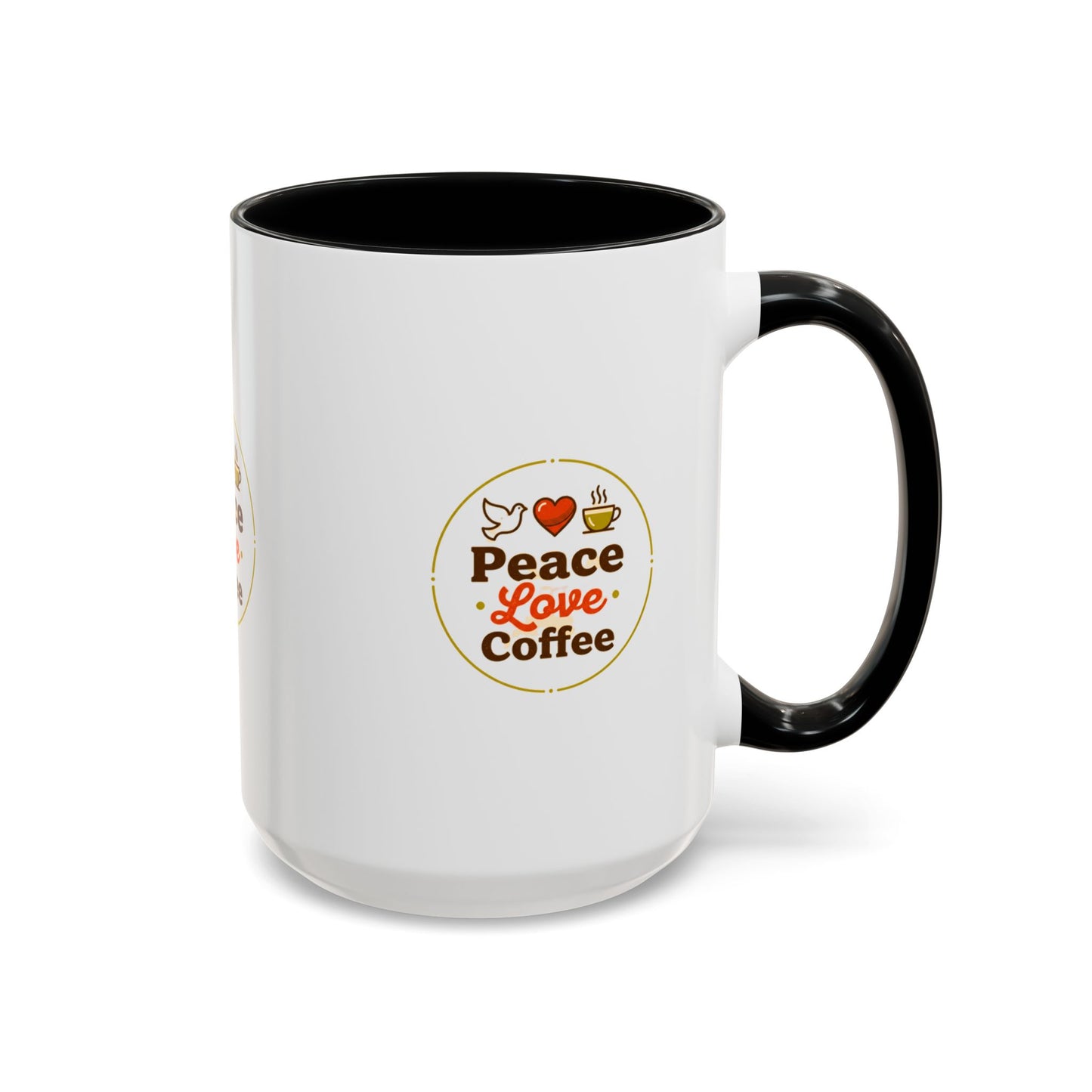 Peace Love Coffee Accent Mug - 11/15oz Ceramic Coffee Cup